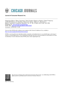 Journal of Consumer Research Inc.