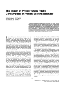 The Impact of Private versus Public Consumption on Variety-Seeking Behavior