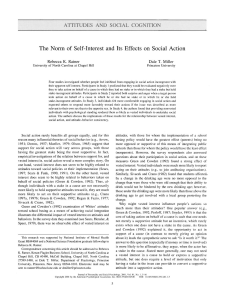 The Norm of Self-interest and Its Effects on Social Action
