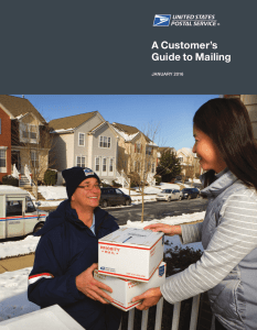 A Customer’s Guide to Mailing JANUARY 2016