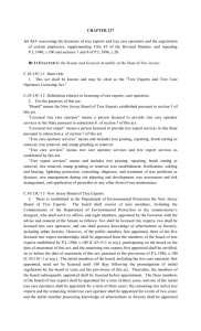 concerning the licensure of tree experts and tree care operators... of certain employers, supplementing Title 45 of the Revised Statutes,... CHAPTER