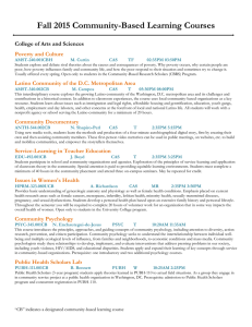 Fall 2015 Community-Based Learning Courses  College of Arts and Sciences
