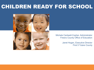 CHILDREN READY FOR SCHOOL Planning for Preschool Spring 2010
