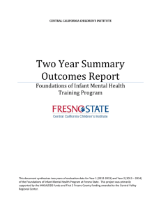 Two Year Summary Outcomes Report Foundations of Infant Mental Health Training Program