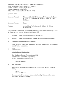 MINUTES, GRADUATE CURRICULUM SUBCOMMITTEE CALIFORNIA STATE UNIVERSITY, FRESNO