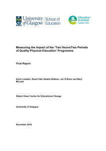 Measuring the Impact of the ‘Two Hours/Two Periods  Final Report