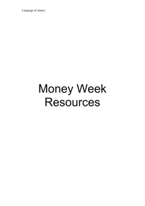 Money Week Resources Language of money