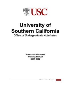 University of Southern California Office of Undergraduate Admission