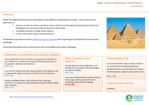 Learning Journey Egypt - Focus on Mathematics and Numeracy Overview Second Level