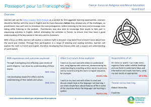 Learning Journey France- Focus on Religious and Moral Education Second level Overview
