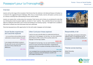 Learning Journey France - Focus on Social Studies Overview Second Level