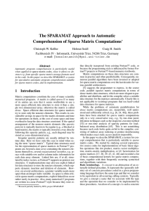 The SPARAMAT Approach to Automatic Comprehension of Sparse Matrix Computations