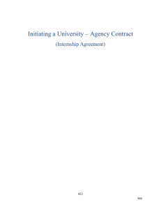 Initiating a University – Agency Contract (Internship Agreement) 412