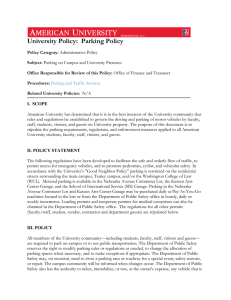 University Policy:  Parking Policy