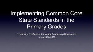 Implementing Common Core State Standards in the Primary Grades