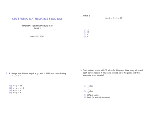 CSU FRESNO MATHEMATICS FIELD DAY