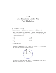 2009 Leap Frog Relay Grades 9-12 Part II Solutions