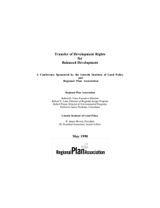 Transfer of Development Rights for Balanced Development