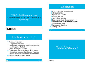 Lectures TDDD10	AI	Programming Cooperation	And	Coordination	2
