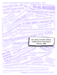New Jersey Domestic Violence Fatality Review Board Report February 2003