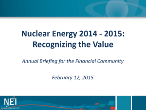 Nuclear Energy 2014 - 2015: Recognizing the Value