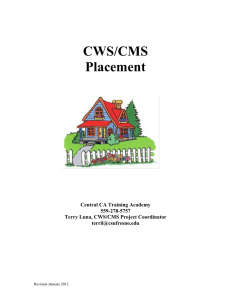 CWS/CMS Placement Central CA Training Academy