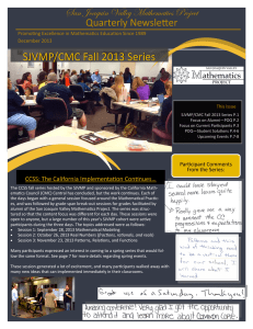 SJVMP/CMC Fall 2013 Series  San Joaquin Valley Mathematics Project Quarterly Newsletter
