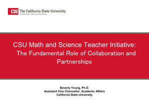California State University CSU Math and Science Teacher Initiative: