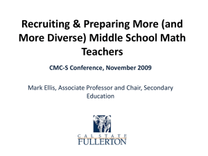 Recruiting &amp; Preparing More (and More Diverse) Middle School Math Teachers