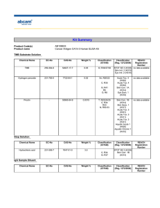 Kit Summary Product Code(s) Product name TMB Substrate Solution