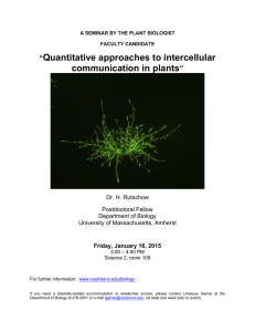 Quantitative approaches to intercellular communication in plants “ ”