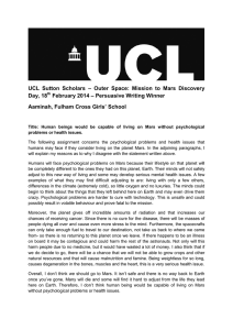 –  Outer  Space:  Mission  to ... UCL  Sutton  Scholars – Persuasive Writing Winner Day, 18