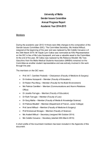 University of Malta Gender Issues Committee Annual Progress Report Academic Year 2014-2015