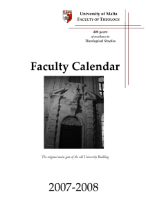   Faculty Calendar  2007‐2008 