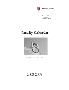   Faculty Calendar  2008‐2009 