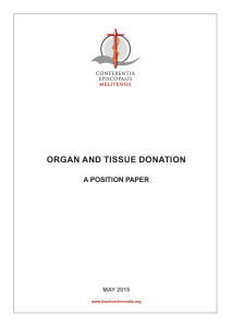 ORGAN AND TISSUE DONATION A POSITION PAPER MAY 2015