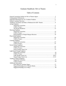 Graduate Handbook: MA in Theatre  Table of Contents