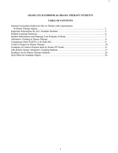 GRADUATE HANDBOOK for DRAMA THERAPY STUDENTS  TABLE OF CONTENTS