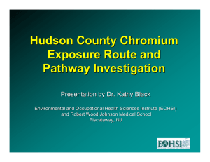 Hudson County Chromium Exposure Route and Pathway Investigation Presentation by Dr. Kathy Black