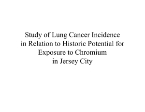 Study of Lung Cancer Incidence in Relation to Historic Potential for