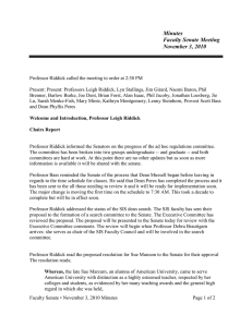 Minutes Faculty Senate Meeting November 3, 2010