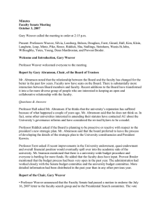 Minutes Faculty Senate Meeting October 3, 2007