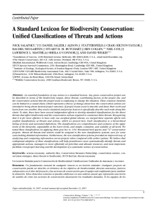 A Standard Lexicon for Biodiversity Conservation: Contributed Paper