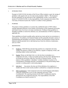 G : Collection and Use of Social Security Numbers 1.