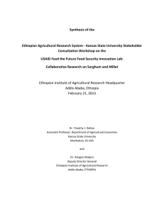   Synthesis of the   Ethiopian Agricultural Research System ‐ Kansas State University Stakeholder  Consultation Workshop on the  
