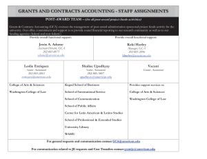 GRANTS AND CONTRACTS ACCOUNTING - STAFF ASSIGNMENTS POST-AWARD TEAM –