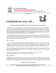COMMERCIAL EGG TIP... Cooperative Extension Service CHECKLIST FOR EFFECTIVE POULTRY HOUSE CLEANOUT