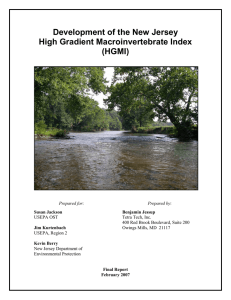 Development of the New Jersey High Gradient Macroinvertebrate Index (HGMI)