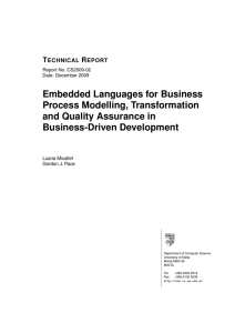 Embedded Languages for Business Process Modelling, Transformation and Quality Assurance in Business-Driven Development