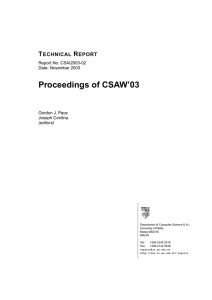 Proceedings of CSAW’03 T R ECHNICAL